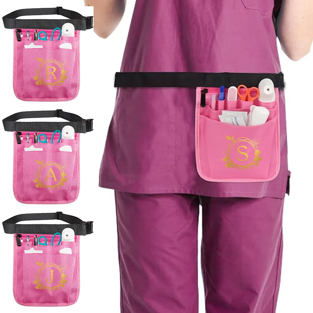 

New Lightweight Waist Bag Wreath Letter Printing Multifunctional Waist Pack Work Accessories Adjustable Bag Nurse Waist Bags