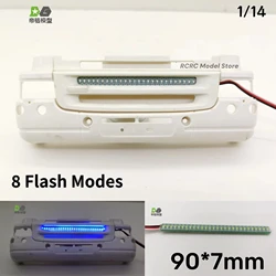 1/14 Toy Truck Grille Sequential Turn Signals Lights 8 Flash Modes 90*7mm For Tamiya SCANIA MAN 1/14 RC Tractor Truck Parts