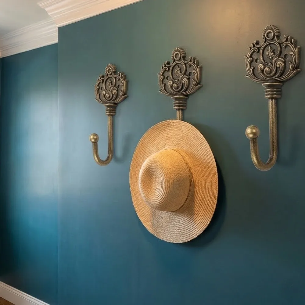 Craft Home Decoration Wall Hook Iron Vintage Hanging Key Holder Creative Wall Mounted European Style Metal Hook Door