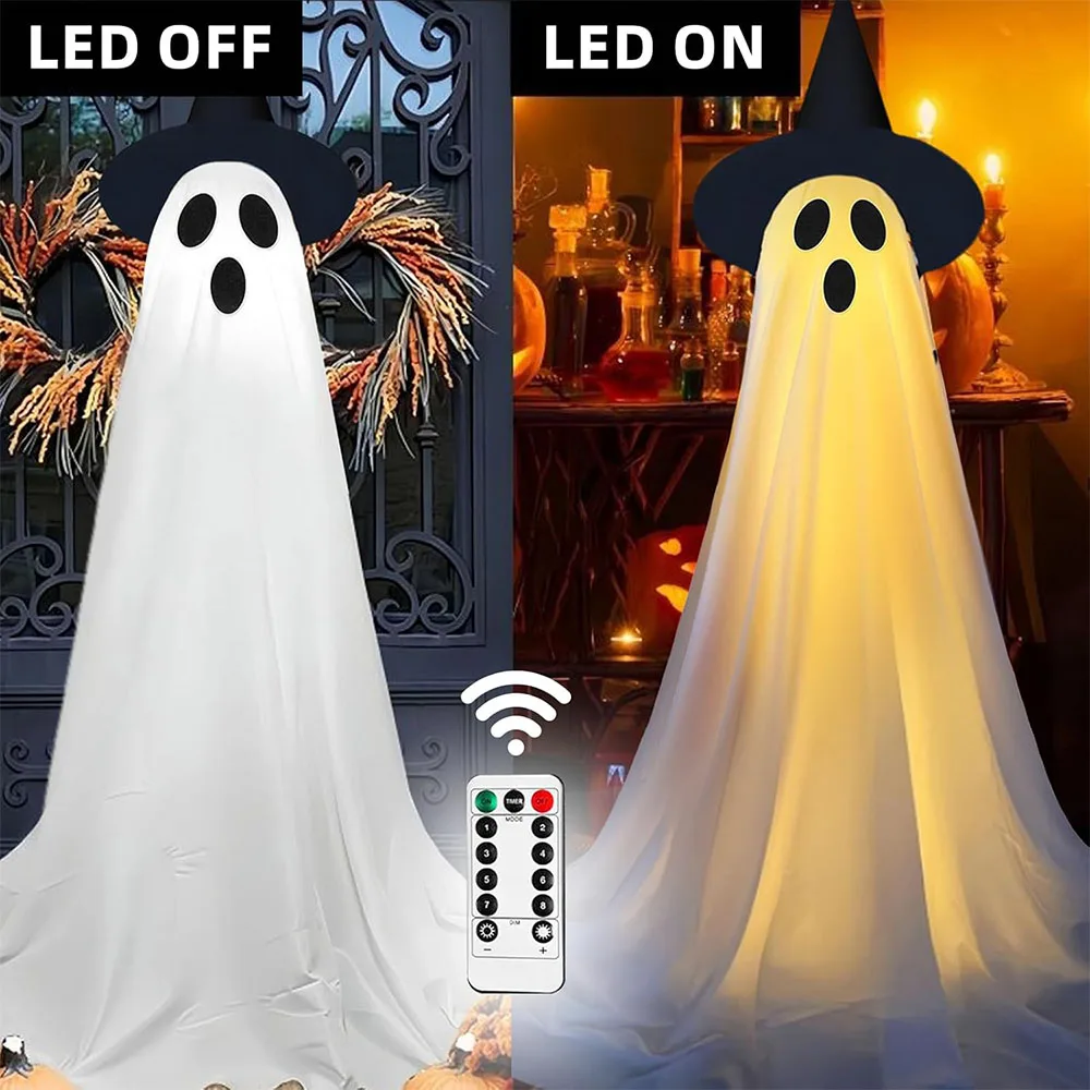 

Halloween Decorations Outdoor DIY Ghost kit Halloween Party Decorations Indoor Halloween Ghost Lights for Porches Yards Gardens