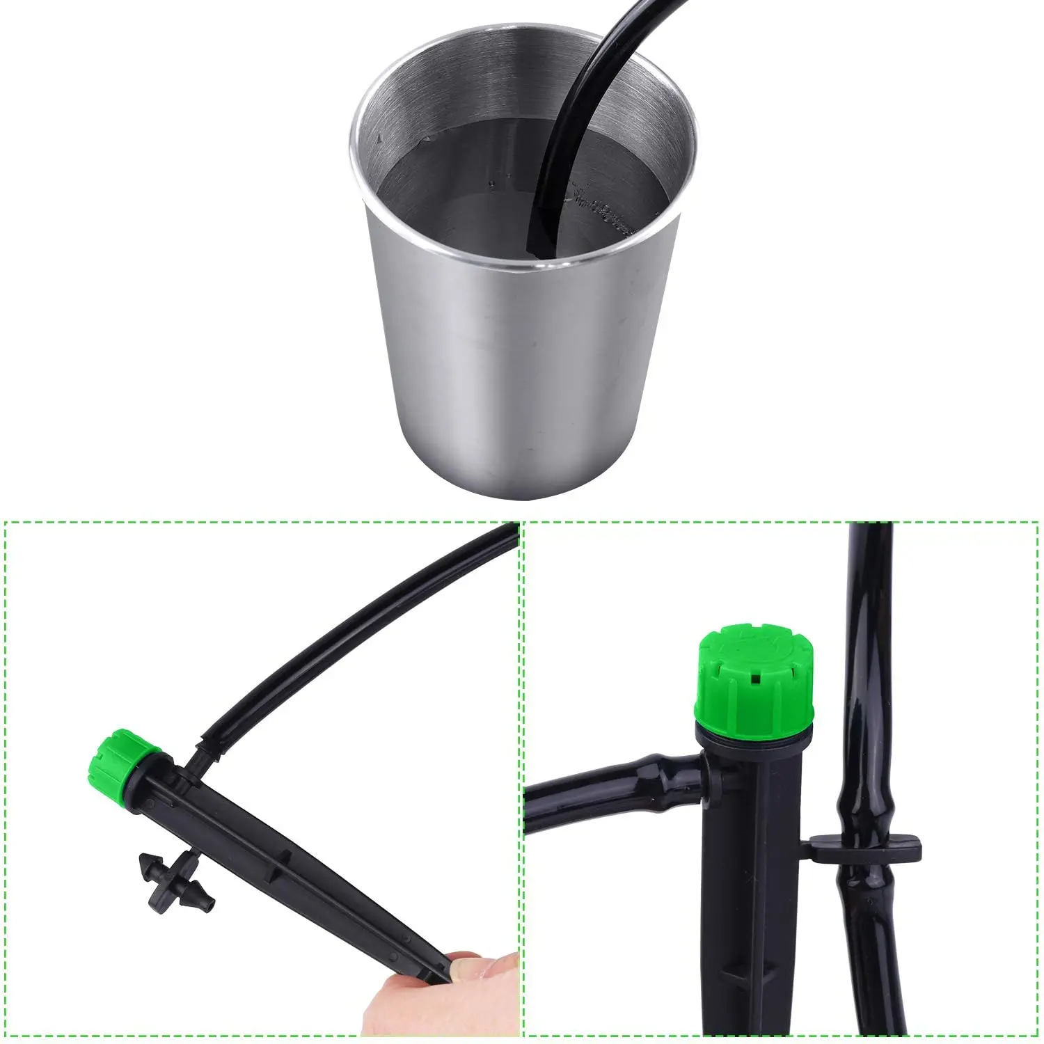 SDFC-60 Pieces 360 Degree Adjustable Irrigation Drippers With Barbed Connector For 4/7 MM Tube, Water Flow Irrigation System