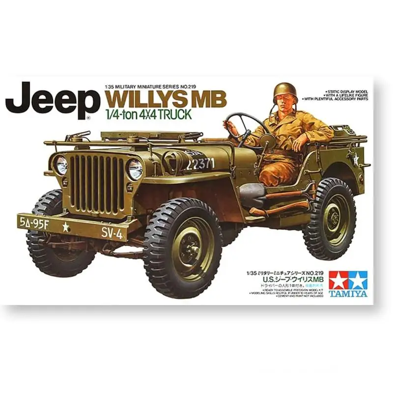 Tamiya 35219 Military Assembly Car Model Kit American Willis Jeep 1/35