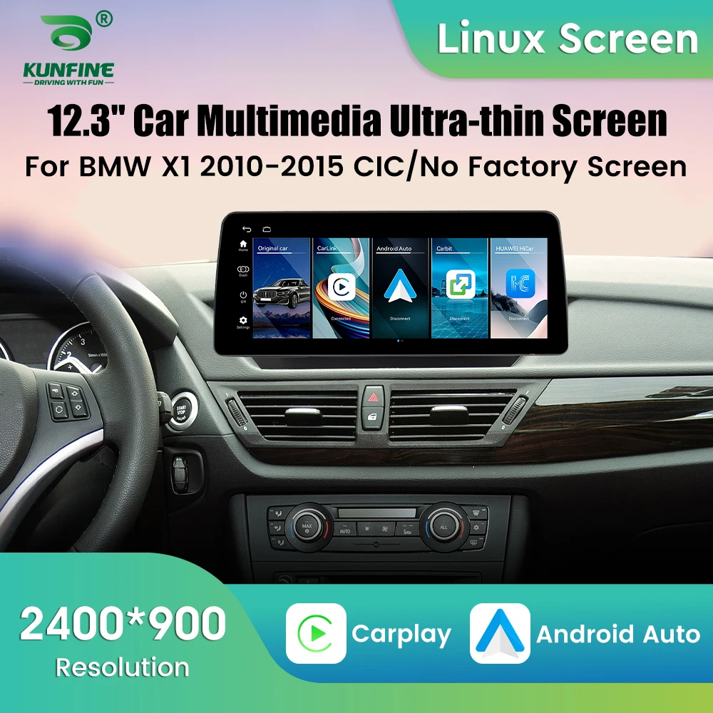 For BMW X1 2010-2015 No Factory Screen CIC System Linux Car Radio Multimedia Player GPS Navigation Wireless Carplay 12.3Inch