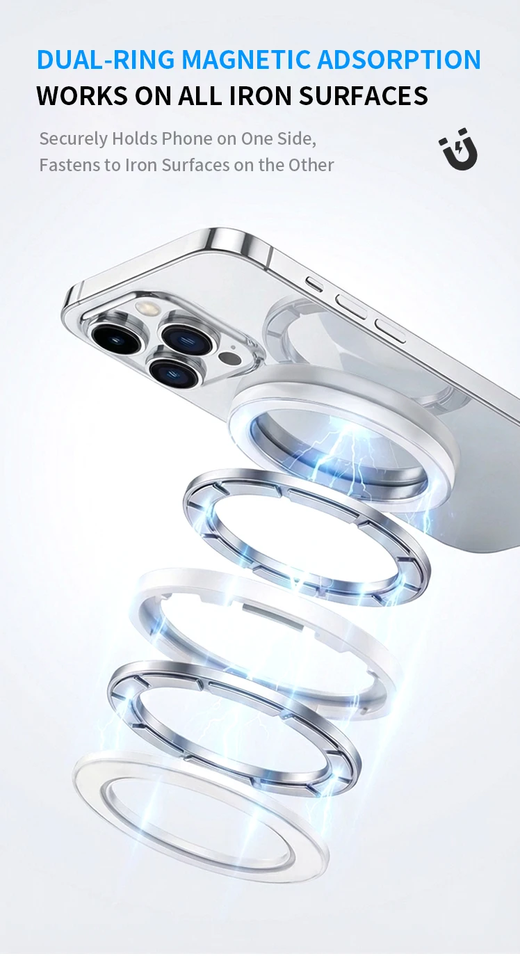 Doppelseitiger Starker Magnetischer Wandhalter für iPhone 15 16 17 Pro Max Fitness-Studio Magnetring-Halterung Auto-Telefonhalterung für Magsafe – Detail 3