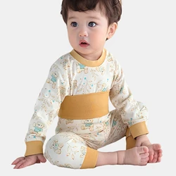 Baby Autumn Pajamas Set Infant Cute Printed Animals Home Wear Suit Toddler Floral High Waist Loungewear 2PCS