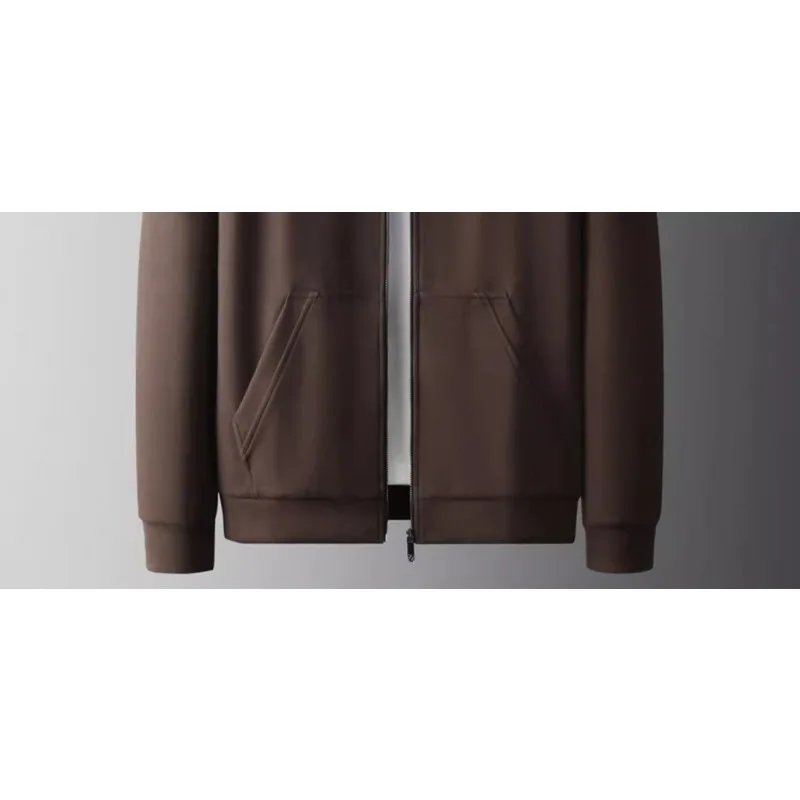 Autumn and Winter New High-end Stretch Jacket Two-piece Set for Men Long-sleeved Stand-up Collar Casual Versatile Sports Suit