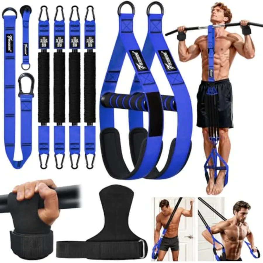 

Upgraded Pull Up Assistance Bands Heavy Duty Resistance Bands with Handles Exercise Band with Door Anchor Adjustable Workout Ba