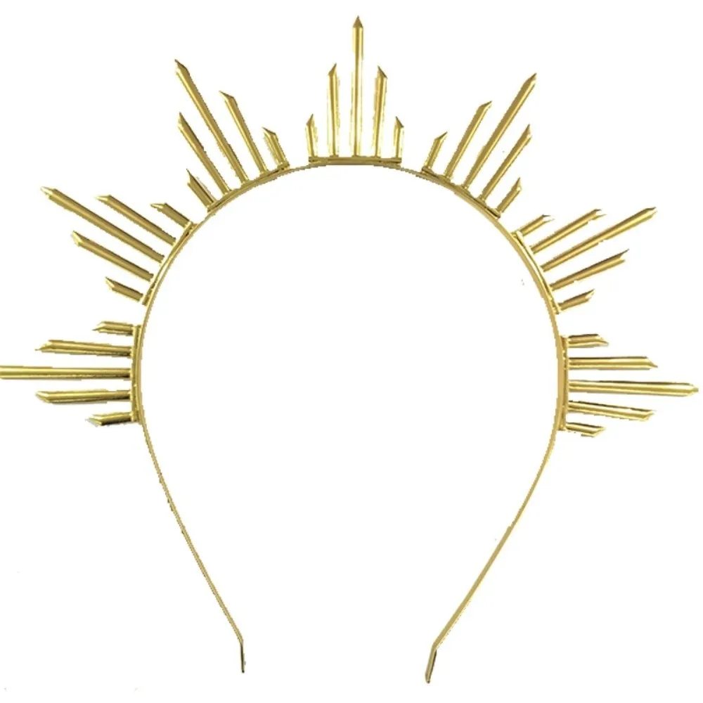 

Gothic Halo Sun Crown Black Color Cross Spiked Headpiece Baroque Style Lolita Renaissance Cosplay Headband Cosplay Event