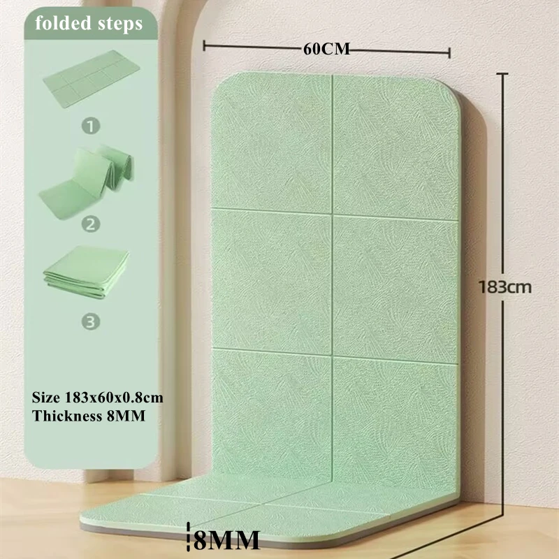 

Fold Yoga Mat 183x60CM Pilates Fitness Mat 8mm Thicknes Non Slip Yoga Cushion Travel Fitness Exercise Pad for Gym Floor Workout