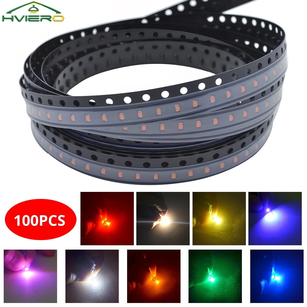 100Pcs 0603 SMD Red LED Chips Bright Yellow Green White Blue Orange RGB Light Emitting Diode Chip Party Decoration Lighting