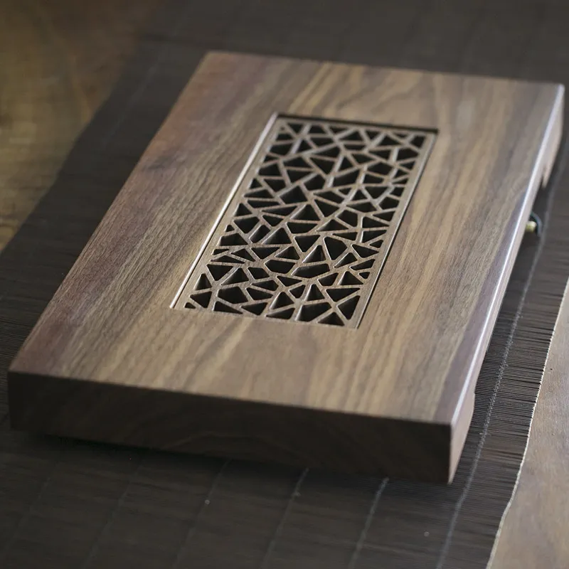 

North American black walnut solid wood saving drainage tea table household kung fu high-end atmospheric tea