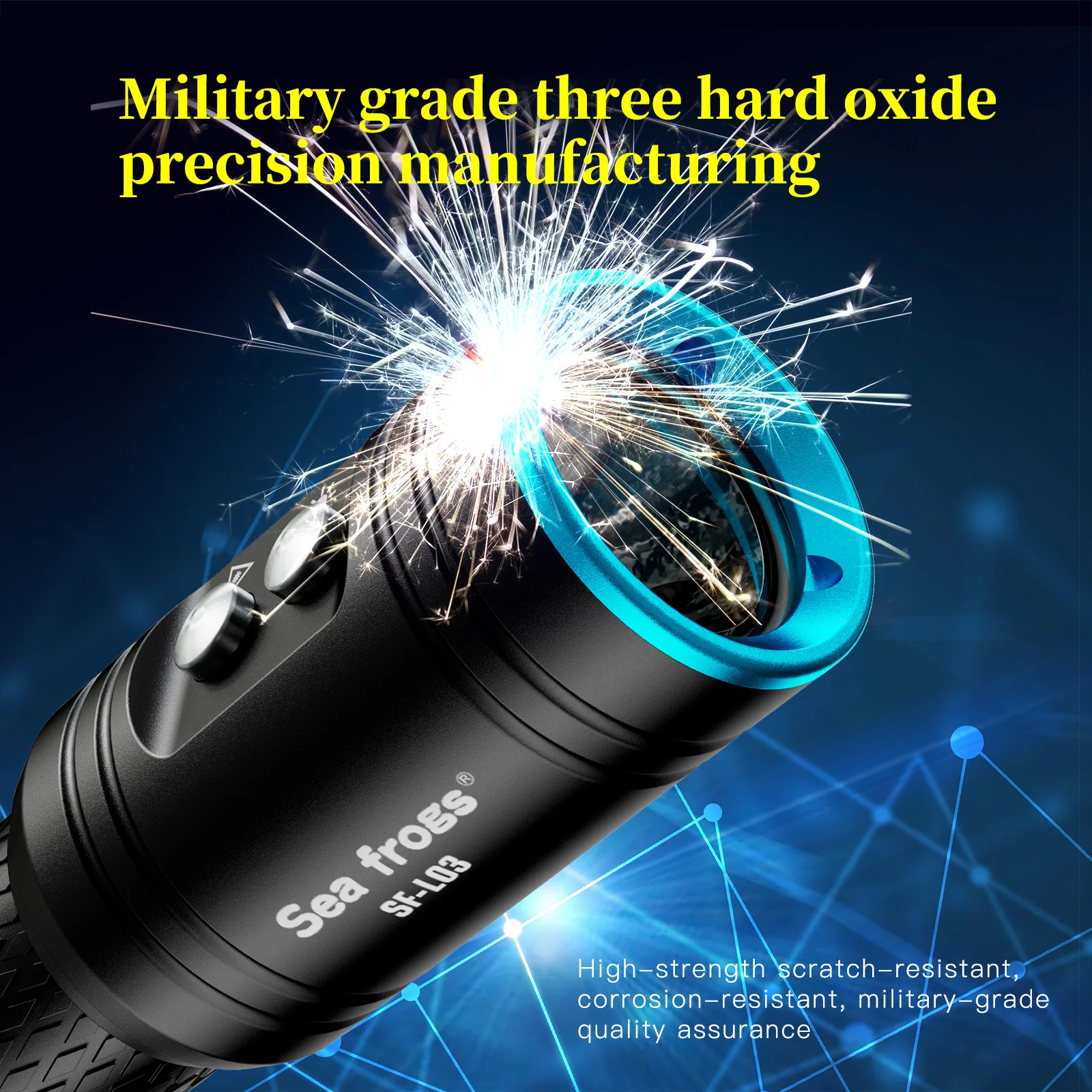 Seafrogs High Quality  Divng Flashlight 1000LM Flash Light With Green Light Speedlight 100M Waterproof Underwater  Diving Torch