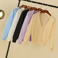 vêtements femme korean style cardigan ete légère haut pull été gilet maille tricoté à manches longues crop top manche longue tricot femme en crochet femmes de fin jersey court laine tricoter rose fashion mode cardigans 2
