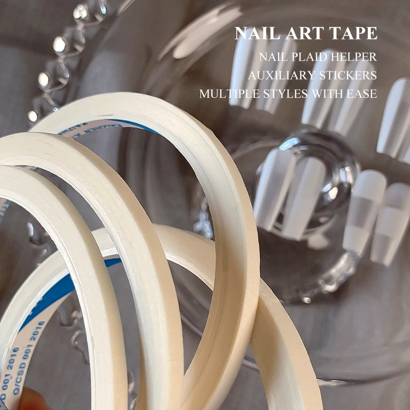 12 Meters/Roll Multi-width 3/4/5/8/10MM Nail Painting Anti-overflow Mask Tape Nail Masking Tape Nail Art Barrier Tape Nail Tools