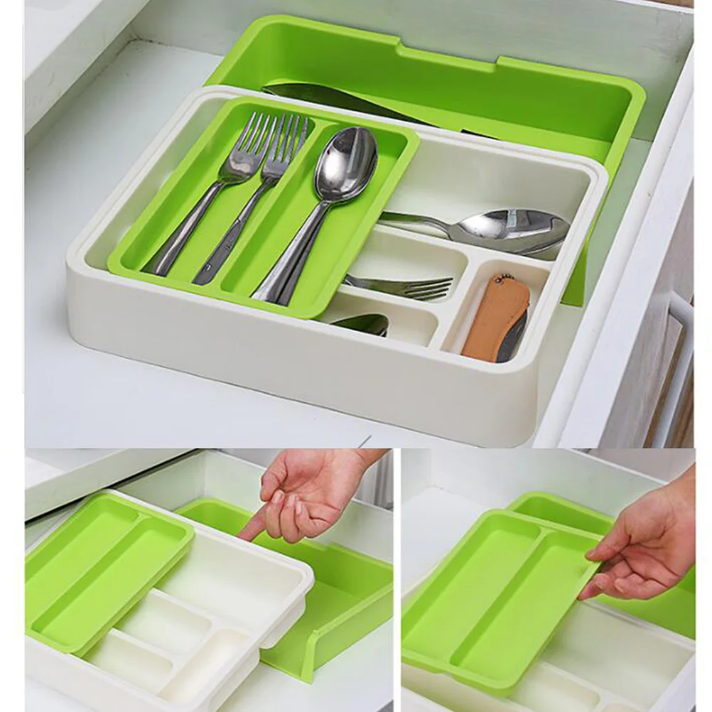 

Telescopic Storage Box Kitchen ganizer Silverware Tray Cutlery Container Drawer Dividers Holder Telescopic Design