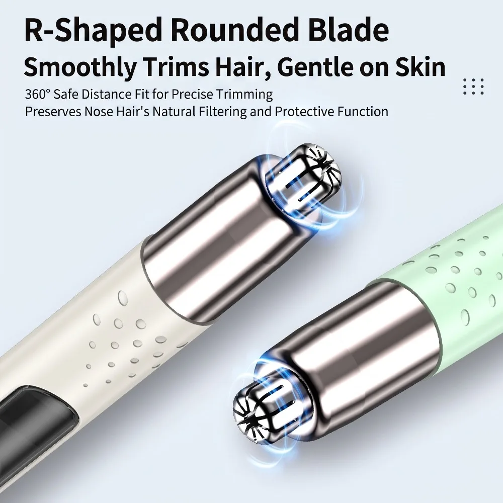 Unisex Nose Hair Trimmer, Stainless Steel Head, USB Rechargeable Electric Ear/Nose Hair Clipper, Round Head, Precise Trimming