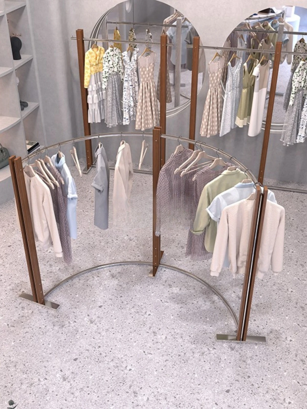 Medieval clothing store Nakajima display rack Arc clothes display rack