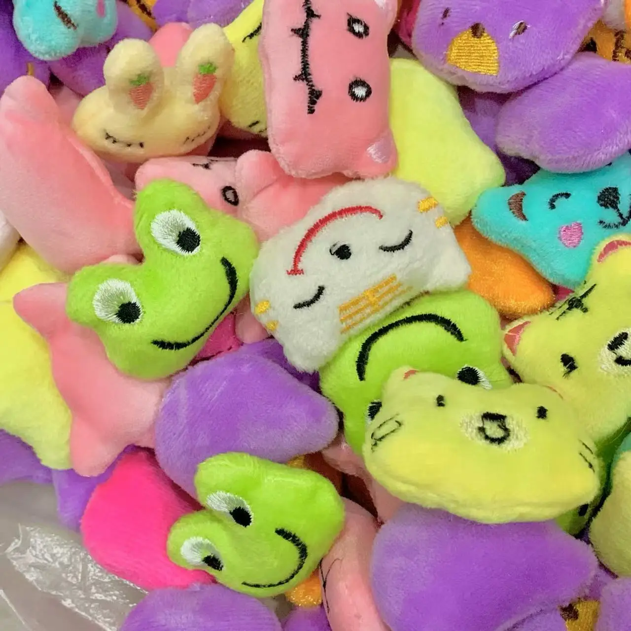 50pcs/lot Cute Animal Doll Mini Stuffed Toy Cartoon Plush Doll Claw Machine Doll Accessories Toys Gift