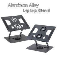 New Aluminum Alloy Laptop Stand Adjustable Height with Fan Laptop Cooler Ergonomic Design 360° Rotatable Reading Book Stand