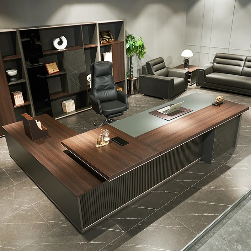 Modern Simple Desk Boss Table Wholesale, Manager Single Table And Chair Combination Commercial President Table