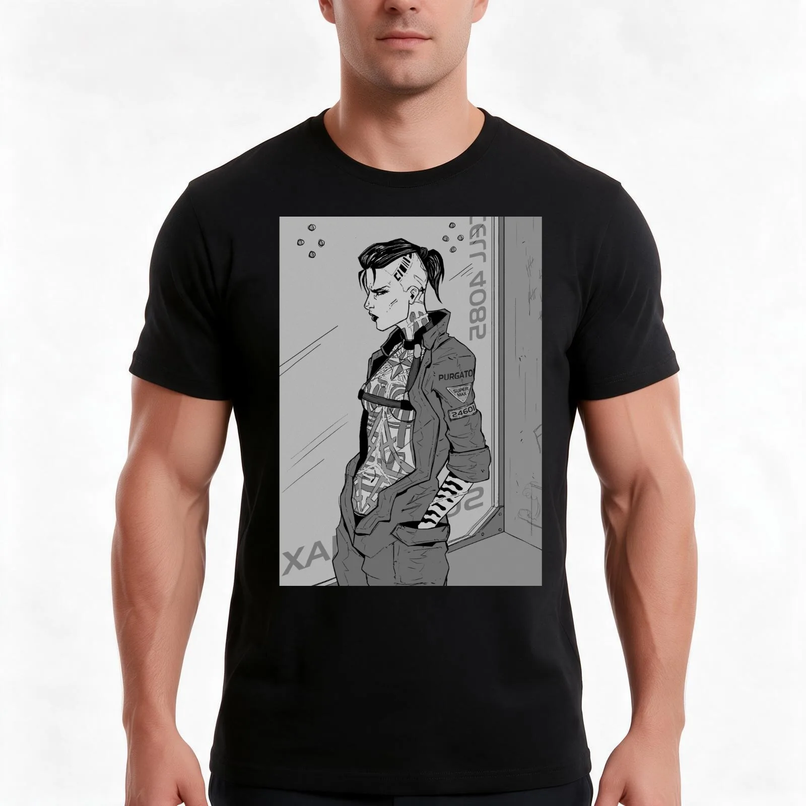 24601 T-Shirt, Summer Casual Cotton Tee, Oversized Streetwear Tops, Vintage Graphic Print, Loose Fit Short Sleeve, 100% Cotton