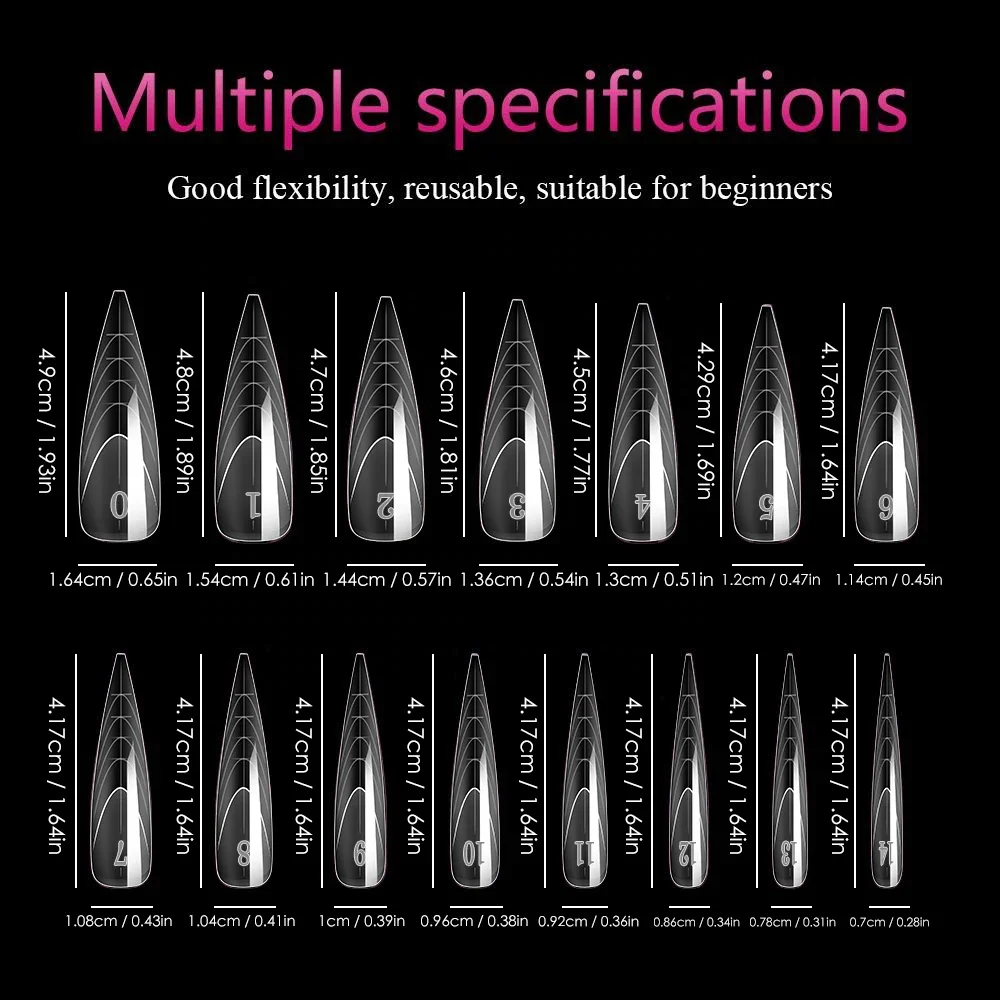 75/150 قطعة أظافر خنجر فرنسية مزدوجة الشكل إدراج كبسولة Ongle عكس المزدوج شكل علوي تمديد مسمار شكل مزدوج نصائح لصالون #2