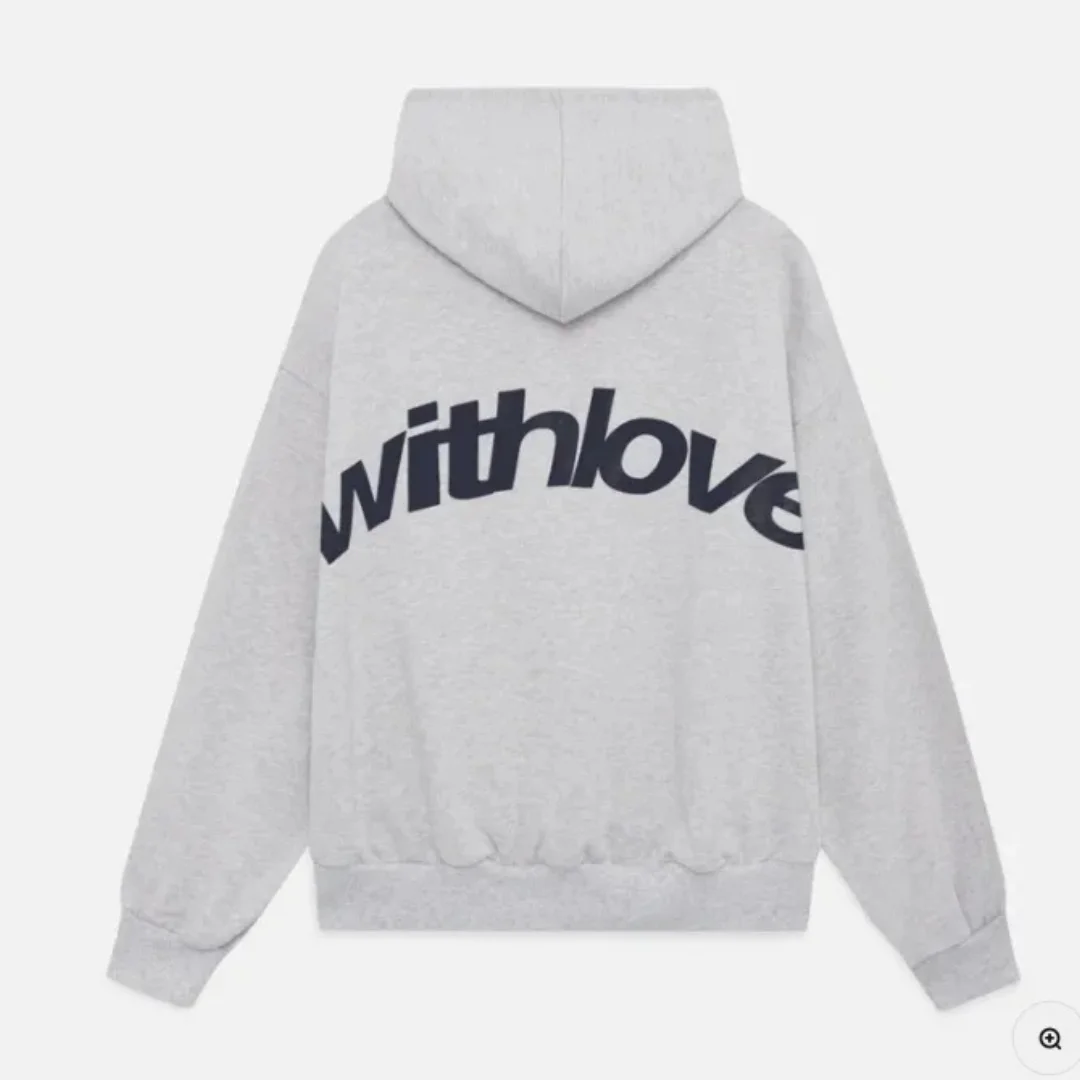 سترة نسائية بغطاء للرأس هاراجوكو بانك كلاسيكية أمريكية كاجوال فضفاضة وعصرية مطبوعة بحروف كلاسيكية بسيطة ومتعددة الاستخدامات