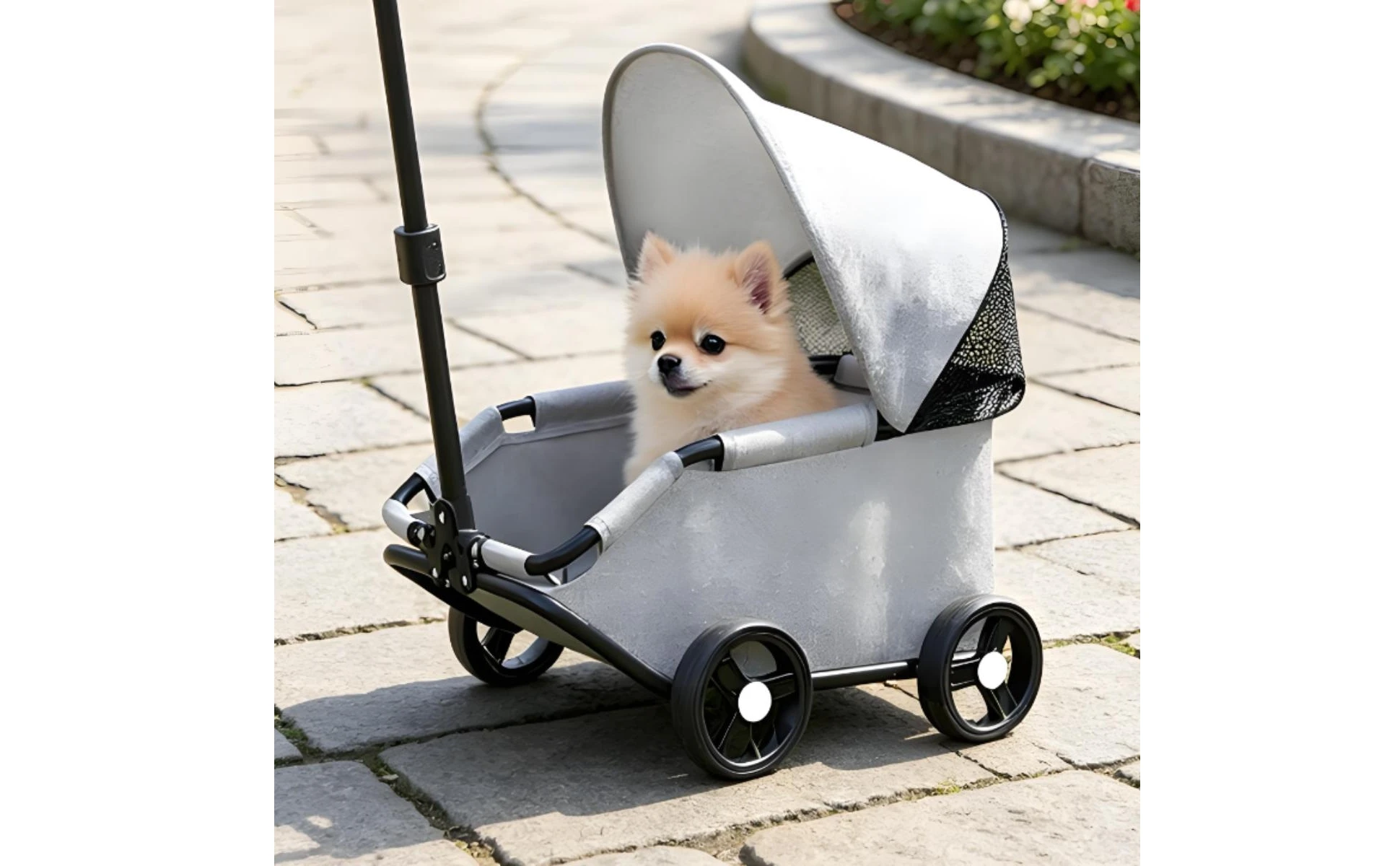 Foldable Pet Stroller Telescoping Handle Lightweight Pet Stroller Rolling Carrier Canopy Transport Body Foldable Pet Stroller Telescoping Handle Lightweight Pet Stroller Rolling Carrier Canopy Transport Body