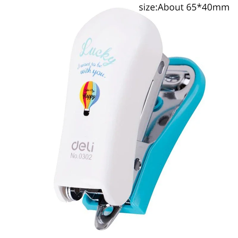 Mini Stapler 24/6 Plastic Stationery Set Kawaii Stapler Mini Paper Binder Geometric Manual Stapler Set