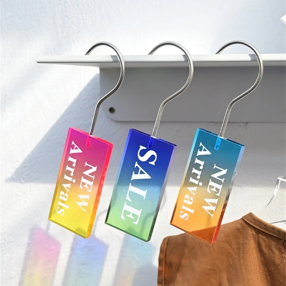 Creative design fashion new sunset gradient acrylic clothing store acrylic listed model SALE new arrivals listed hanging
