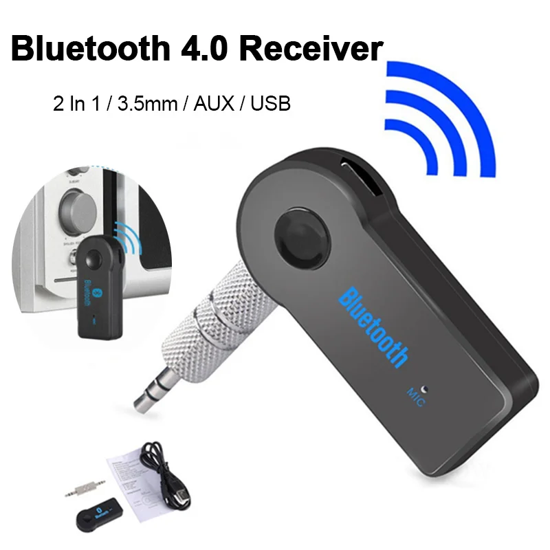 Wireless Bluetooth 4.0 Receiver Transmitter Adapter 2 In 1 3.5mm Jack Stereo AUX USB Car Music Audio Headphone Handfree Reciever