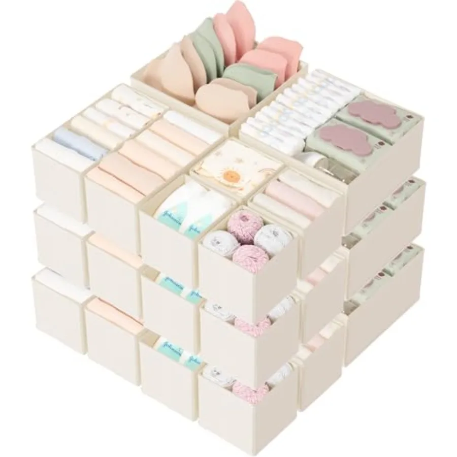 

Drawer Organizer 18-Piece Set Dresser Organizer for Baby Clothes Foldable Closet Storage and Drawer Dividers for Underwear Sock