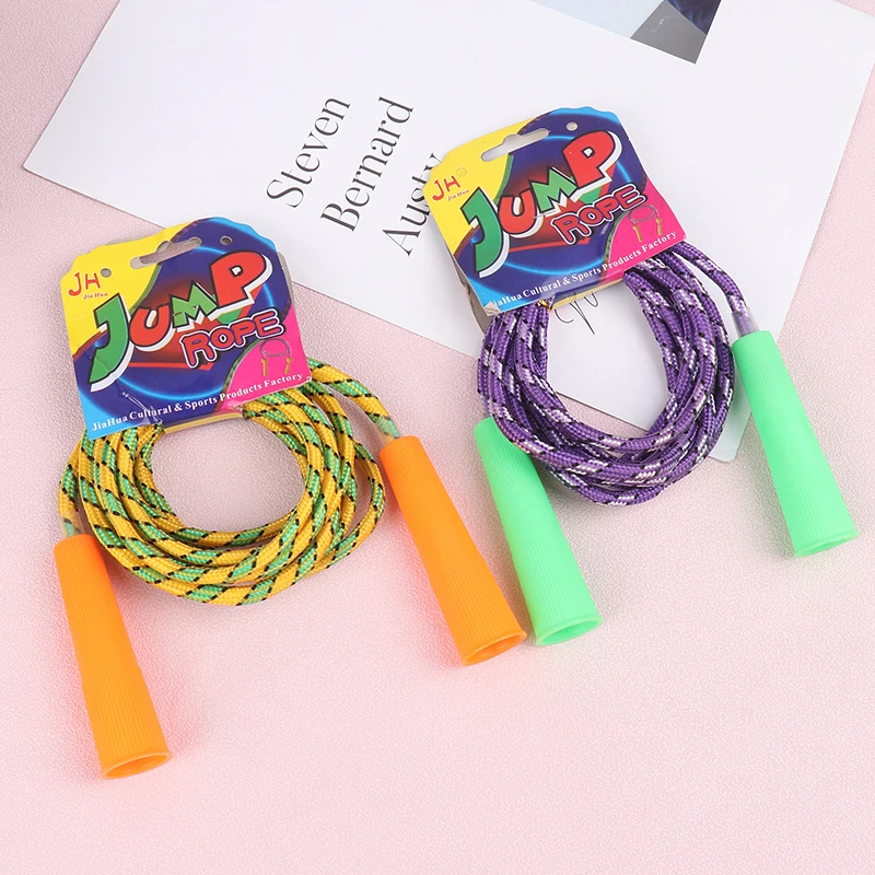 1Pc Plastic Handle Skipping Rope Color Random Gym Fitness Equipment School Group Sports Multi Person Jumping Rope