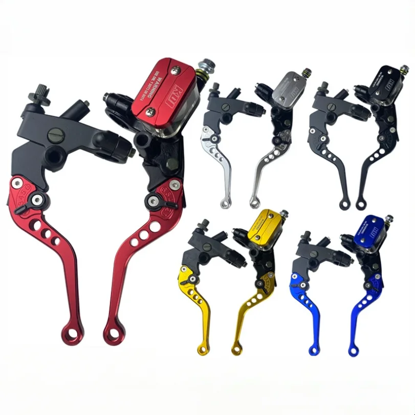 Accesorios de Modificación de Motocicletas, Conjunto de Bomba de Freno, Cubierta de Aluminio Transparente, Bomba Hidráulica para Manillar de 7/8 Pulgadas, Bomba de Freno y Embrague