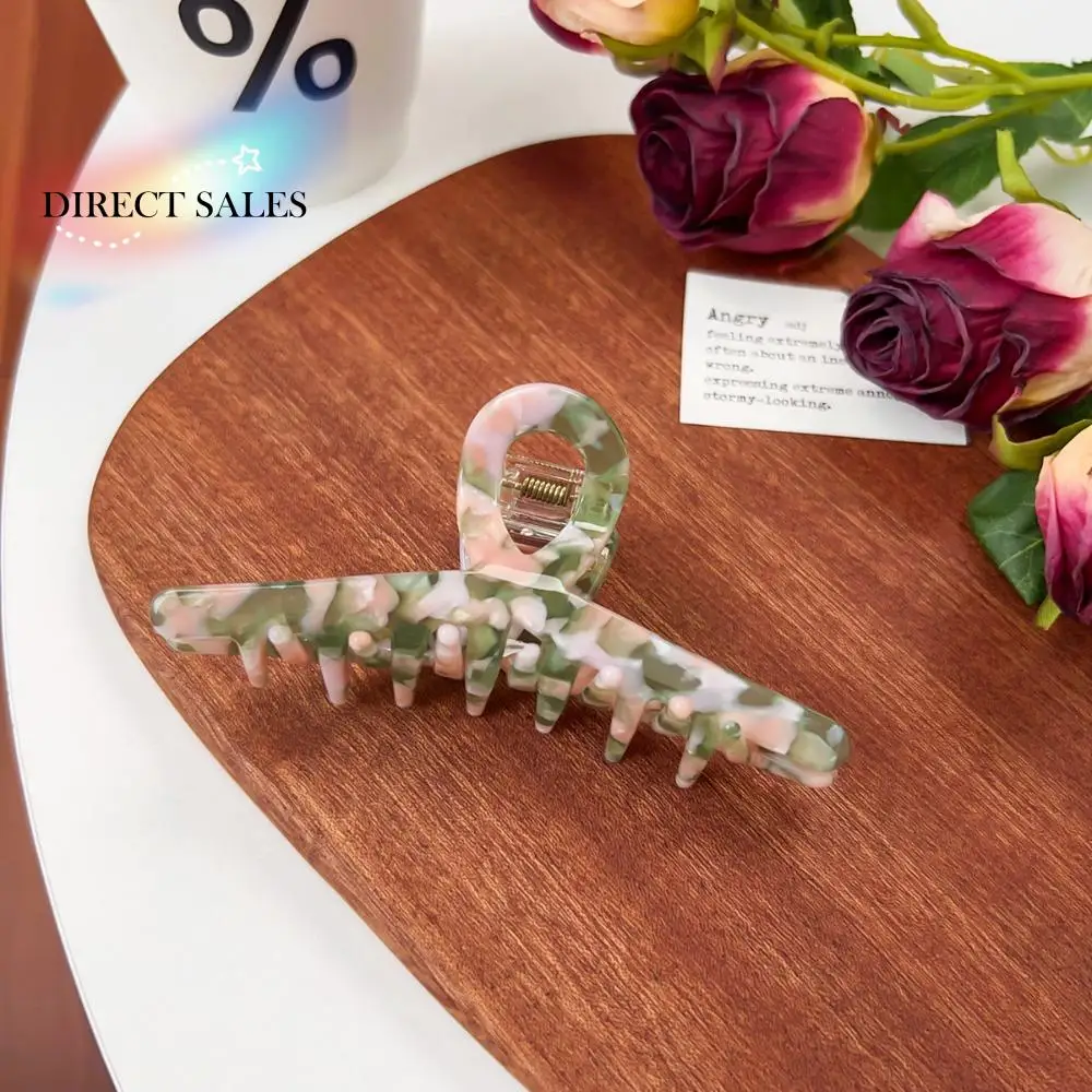 

Sweet Solid Color Fresh Acetate Hair Claw Shark Clip Hairpin Cross Shark Clip Hair Clip Geometry Simple Hair Claw Streetwear