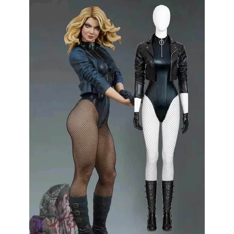 Hot selling Black Canary cos suit the same  swimsuit fishnet stockings Cosplay suit