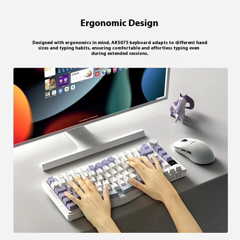 

Ajazz Ak S075wireless Bluetooth Mechanical Keyboard Ergonomic The Third Mock Examination Structure Via Color Screen Rgb Keyboard