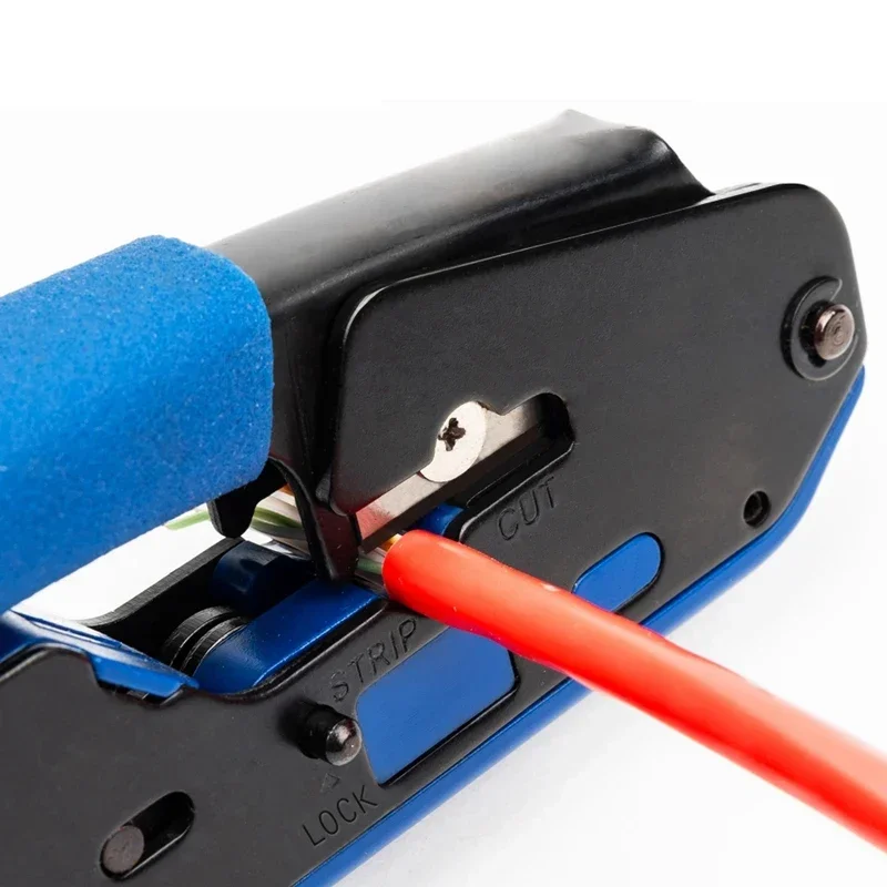 Cable Crimping Tool RJ45 RJ11 RJ12 Pass Through Crimping Tool Used For Ethernet Wire Stripping Cutting