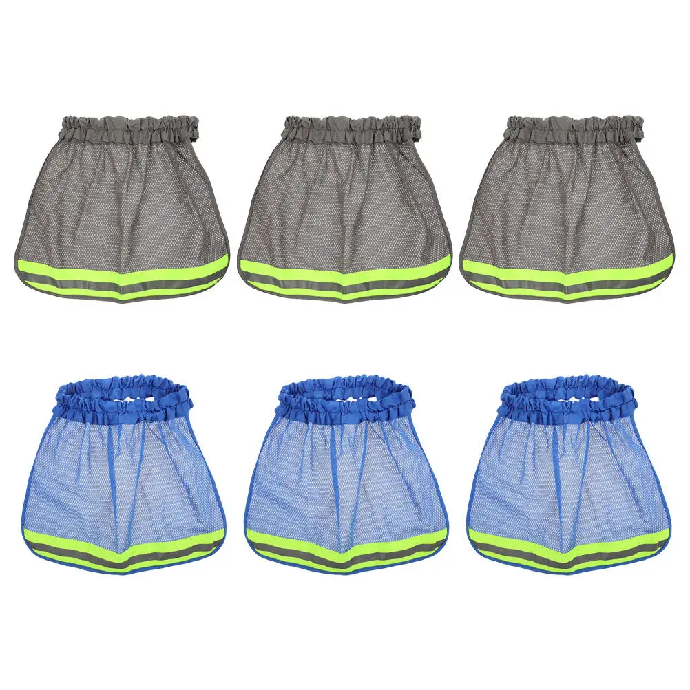 

6Pcs Reflective Neck Flap Hard Hat Mesh Sunshade Cover Cooling Neck Guard Protective Brim Sleeve Outdoor Construction Safety
