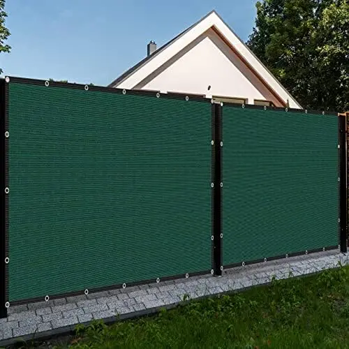 Privacy Fence Screen 2.6' x 32' Green Heavy Duty Fencing Mesh Shade Net Cover for Balcony Outdoor Patio Garden Backyard