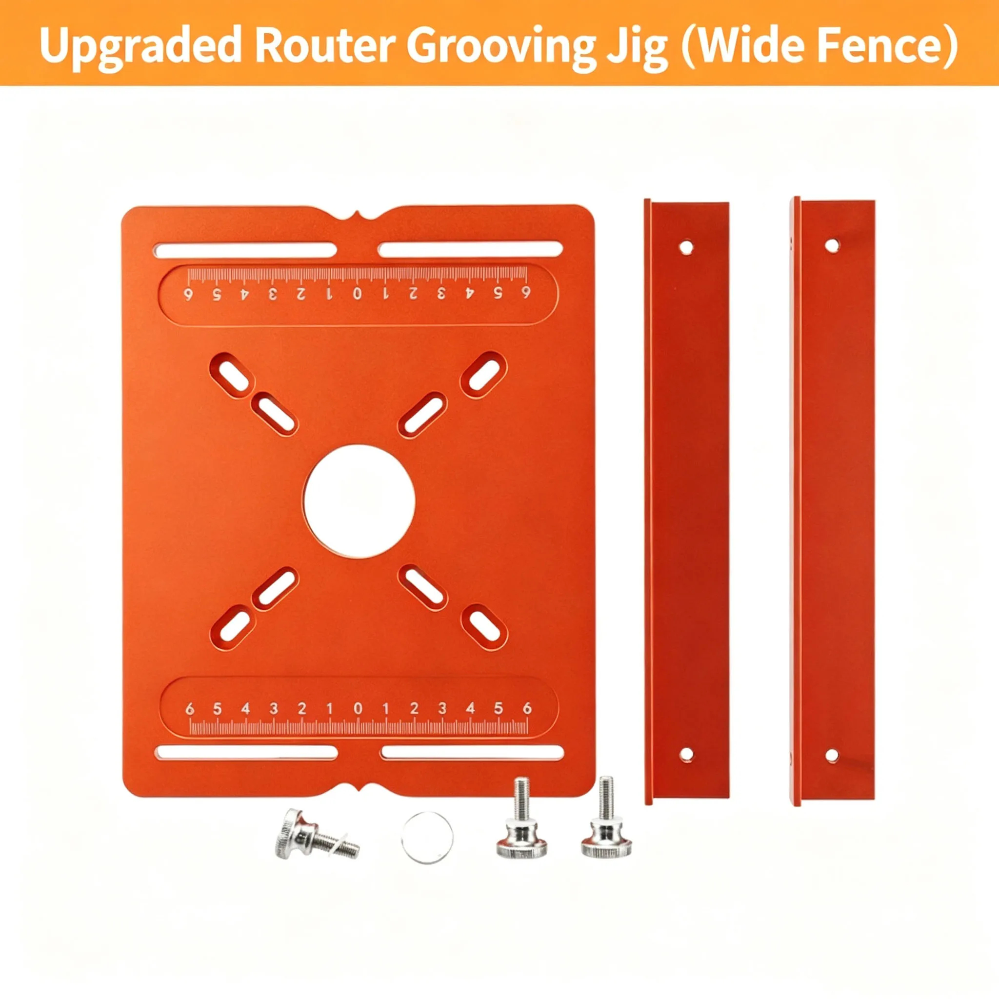 Professional Router Jig For Sakerplus Devices Orange Guide Fence With Engraved Rulers For Repeatable Woodworking Cuts And Edging