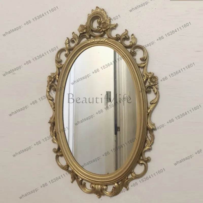 French retro carved makeup mirror European light luxury home decoration bedroom dressing mirror