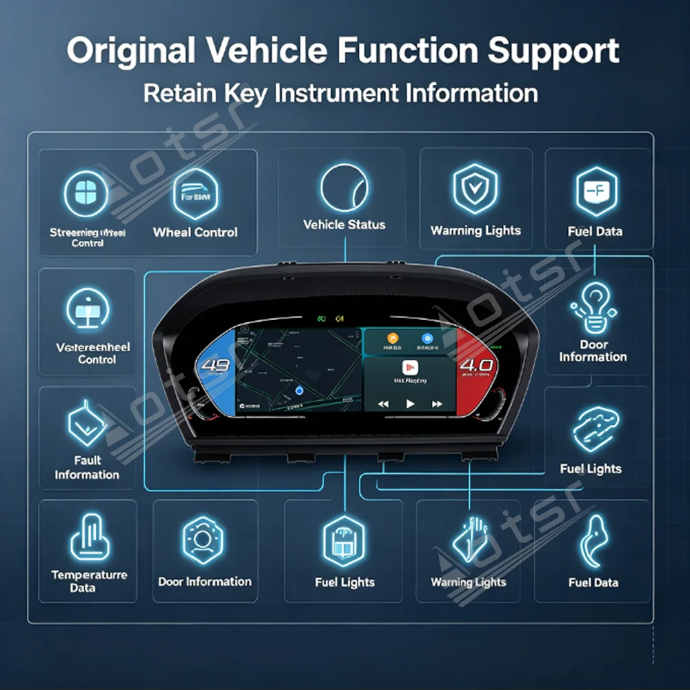 Cluster Digital LCD Speedometer Instrument For BMW 5 6 7 Series Full‑Range Virtual Cockpit Dashboard Plug‑Play Retrofit Gauge GS