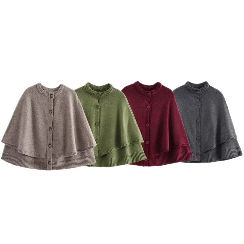 

2024 Autumn Winter New Women's Faionable round Ne ort Sve Knitted Coat Versatile Commute Sle Regular Length Cardigan