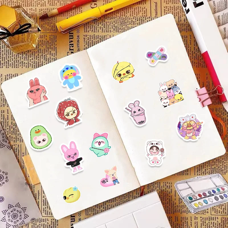 100pcs SKZOO Cute Cartoon Stickers Animal Collection Stickers, Stray Kids Graffiti Decoration Stickers Gift