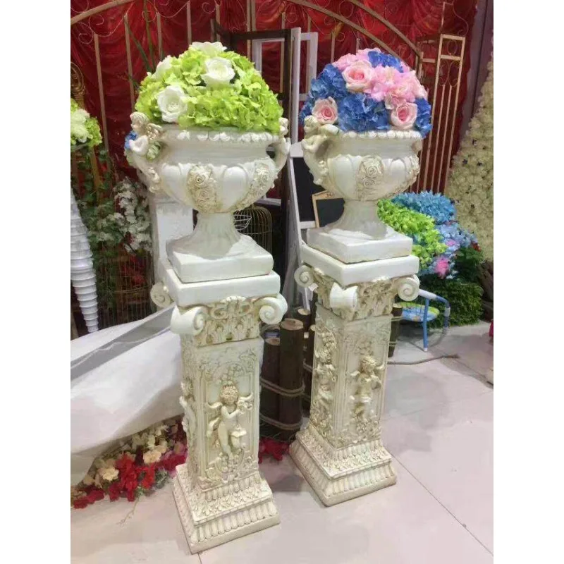 

2020 new European Roman column retro, fiberglass flower pot road wedding props