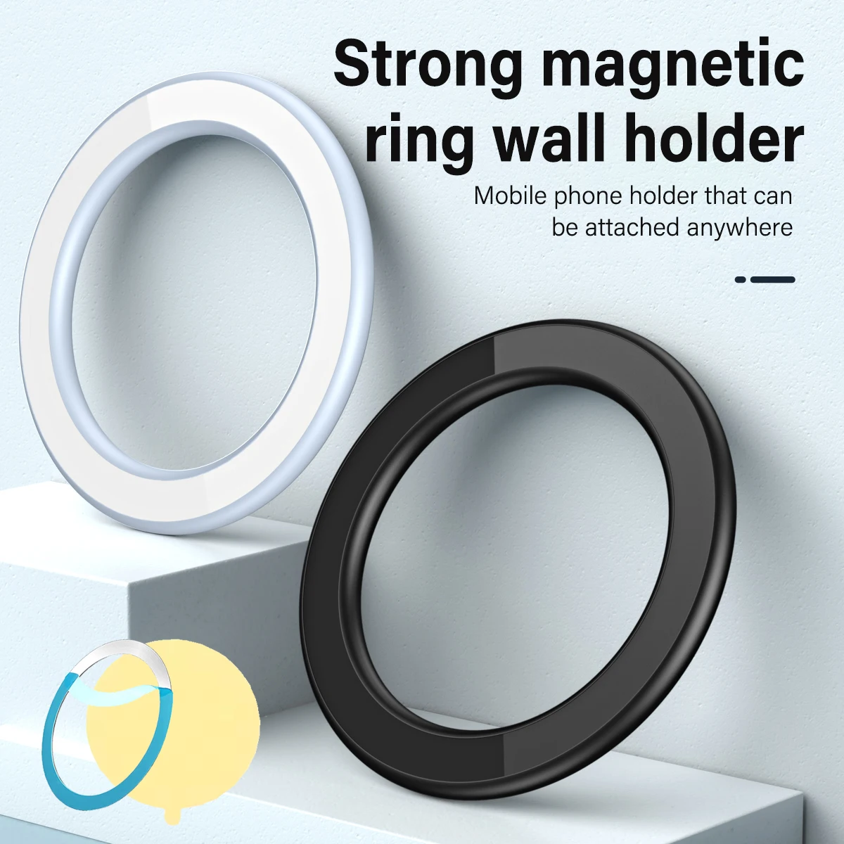 Сильный магнитный держатель для мобильного телефона Magsafe The Wall Ring Магнитная подставка с металлической пластиной и наклейкой-кронштейном для iPhone 17 16 15
