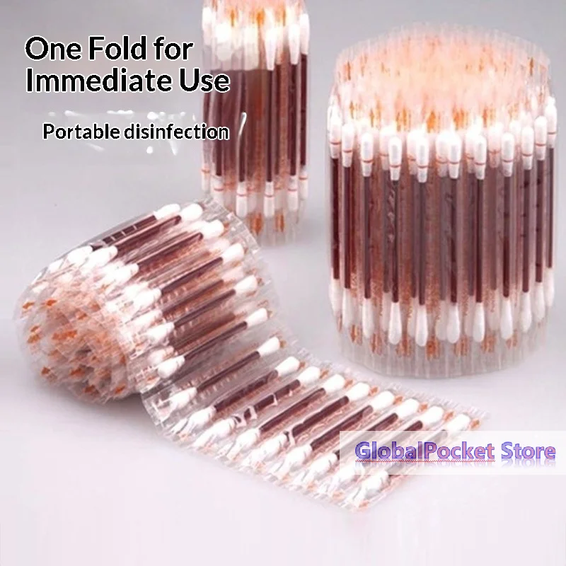 [TG823]50Pcs Disposable Iodine Alcohol Cotton Swabs Single Pack Fast For Home Travel Outdoor Wound Care