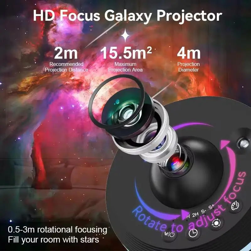 Upgrade LED Galaxy Star Projector Ultra Clear Space Ball Planetarium proyector Night Light Lamp For Kids Gifts