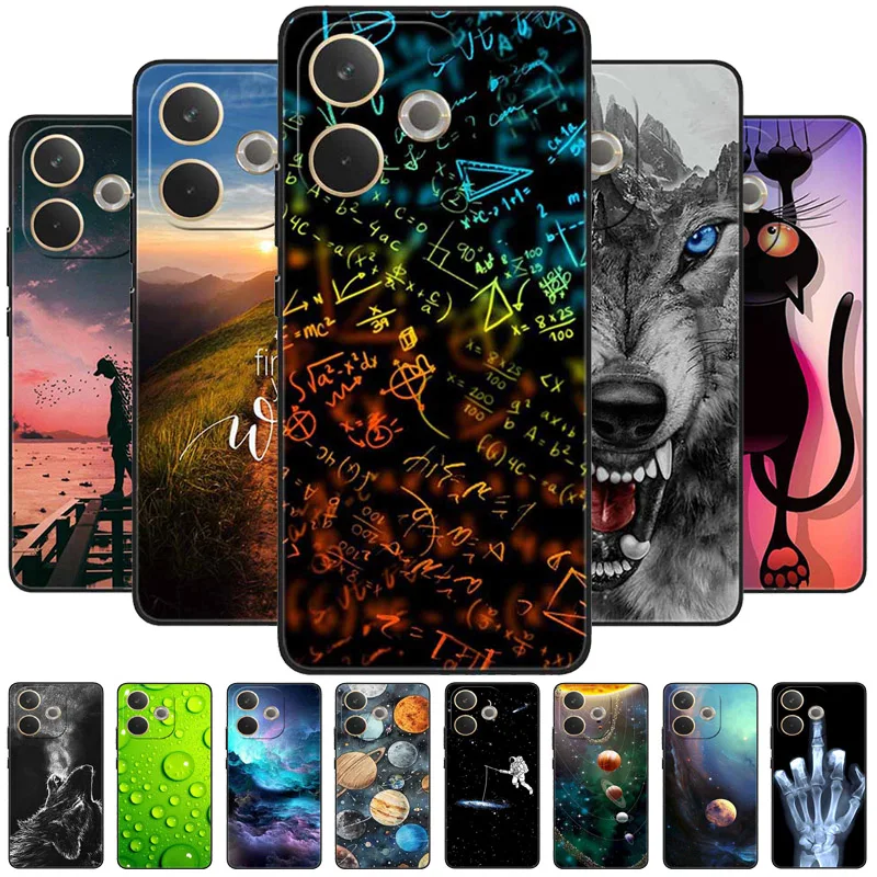 For OPPO A5 Pro 4G Case Black TPU Cool Wolf Animals Silicone Phone Cover for Oppo A5 Pro 5G Protection Shells A5Pro 2025 Shells